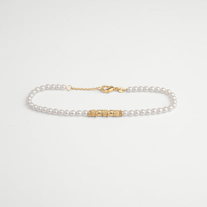 Bracelet plaqué or avec perle