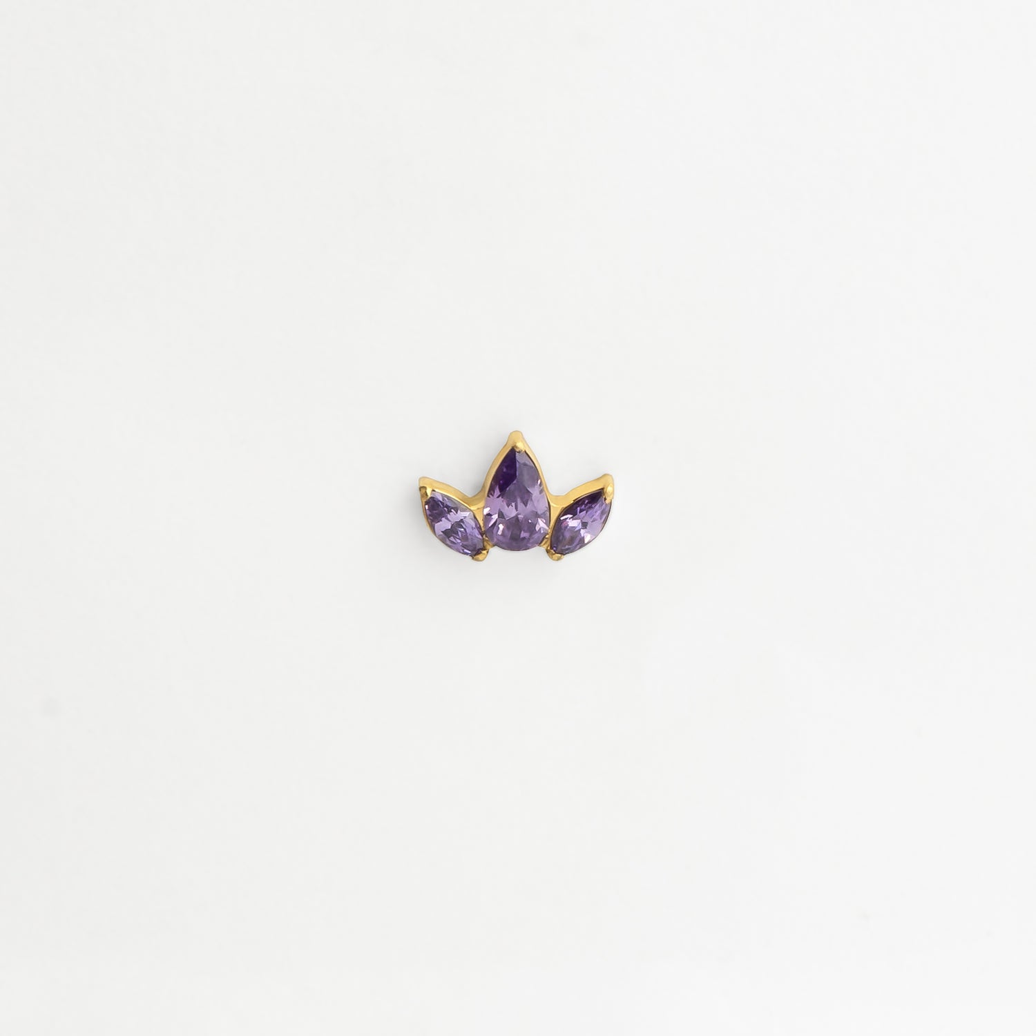 Piercing titane doré améthyste