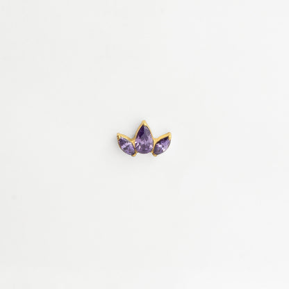 Piercing titane doré améthyste