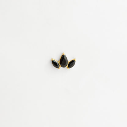 Piercing titane doré pierre noire